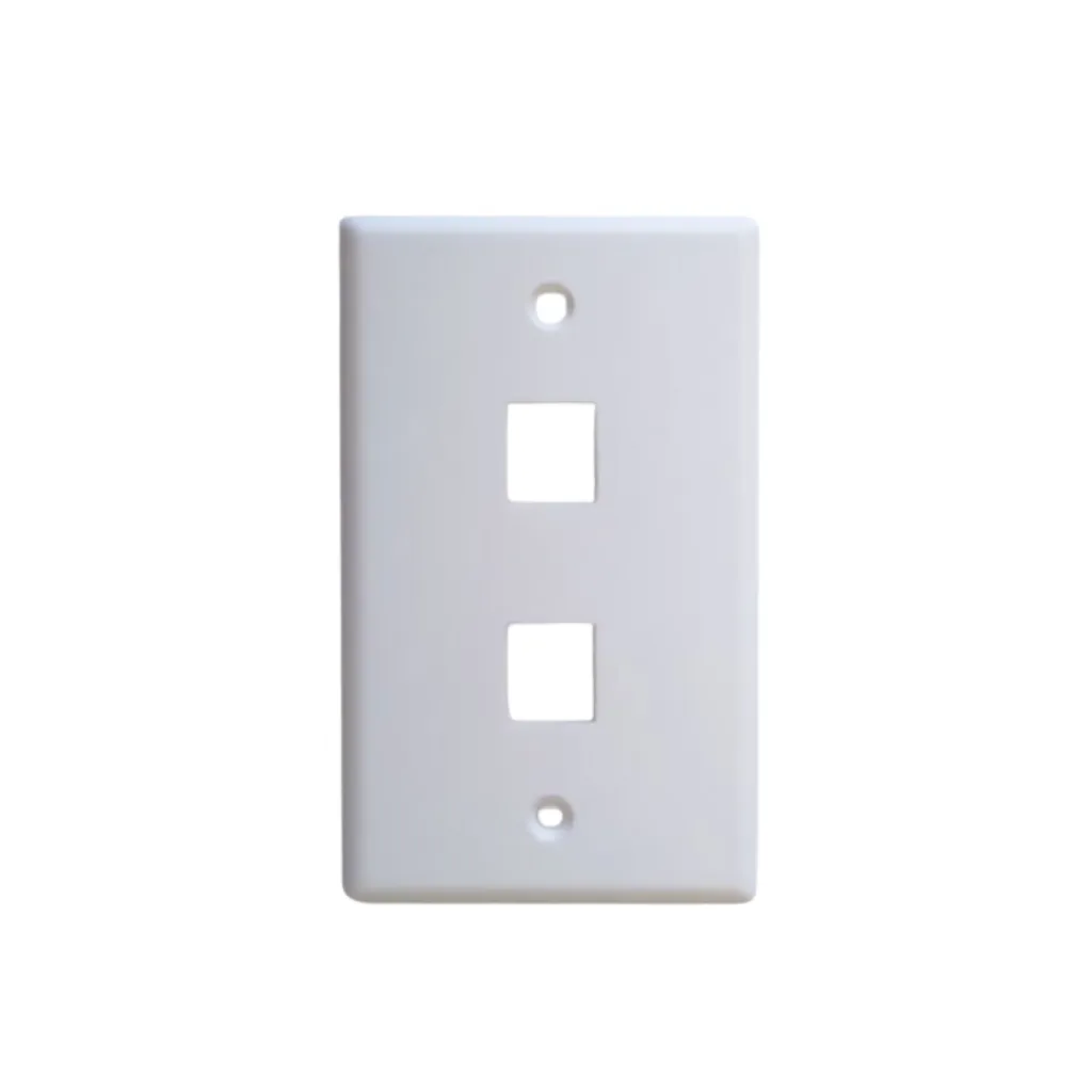 PLACA DE PARED P/RJ45 BLANCO FACEPLATE 2PUERTO DIXON 