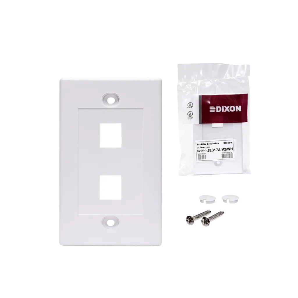 PLACA DE PARED P/RJ45 FACEPLATE EJECUTIVA BLANCO 2VIA DIXON