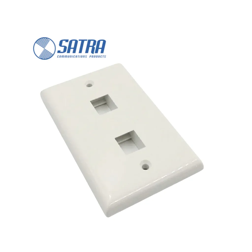 [WP-N2] PLACA DE PARED SIMPLE P/RJ45 BLANCO FACE PLATE 2VIA 0111020201 SATRA