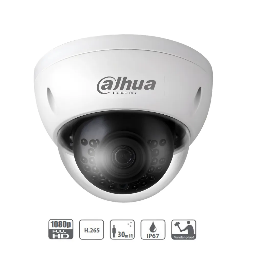 CAMARA IP DOMO 2MP H.265+ DWDR IP67 IK10 DH-IPC-HDBW1230E-S5 DAHUA 