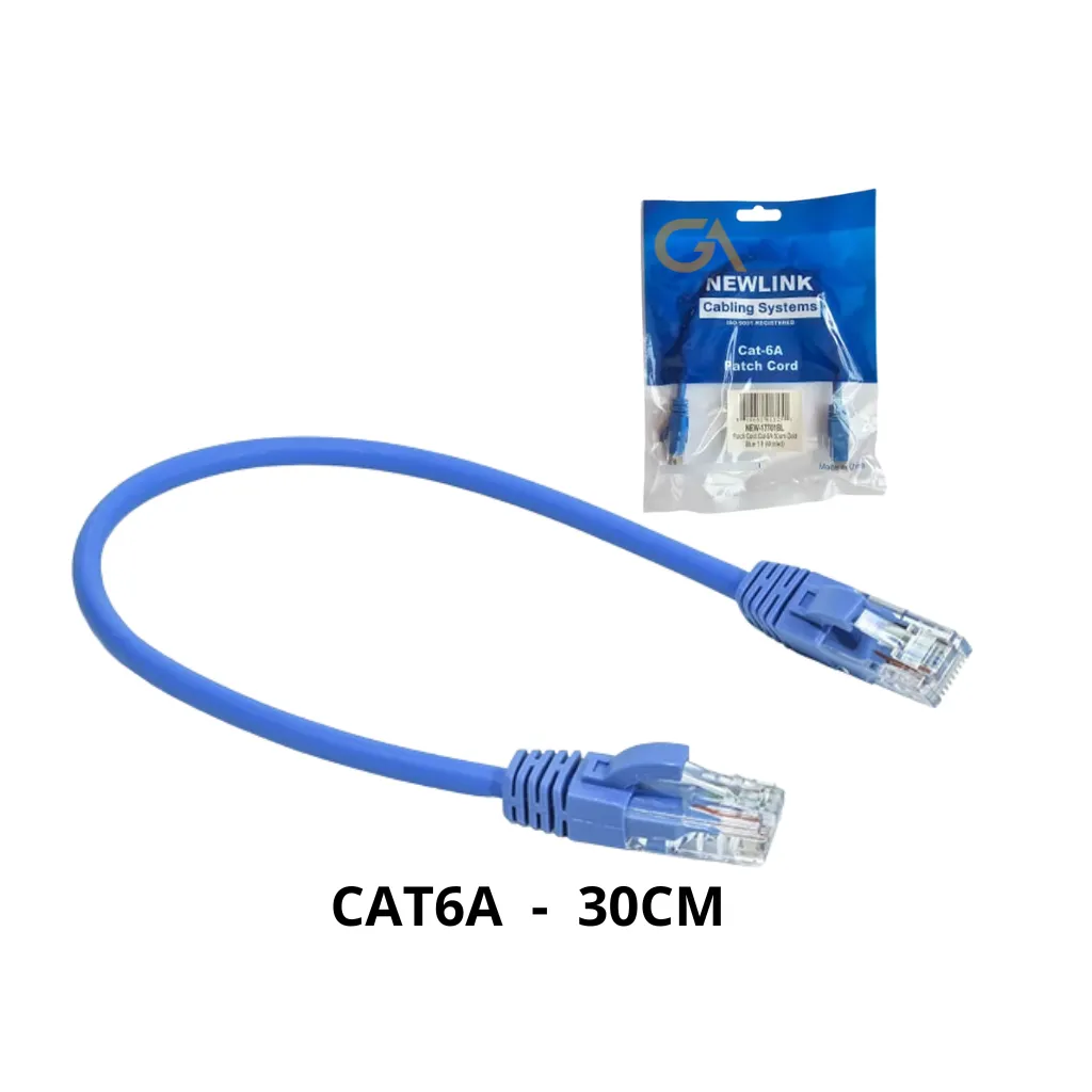 PATCH CORD CAT6A 30CM AZUL NEWLINK 