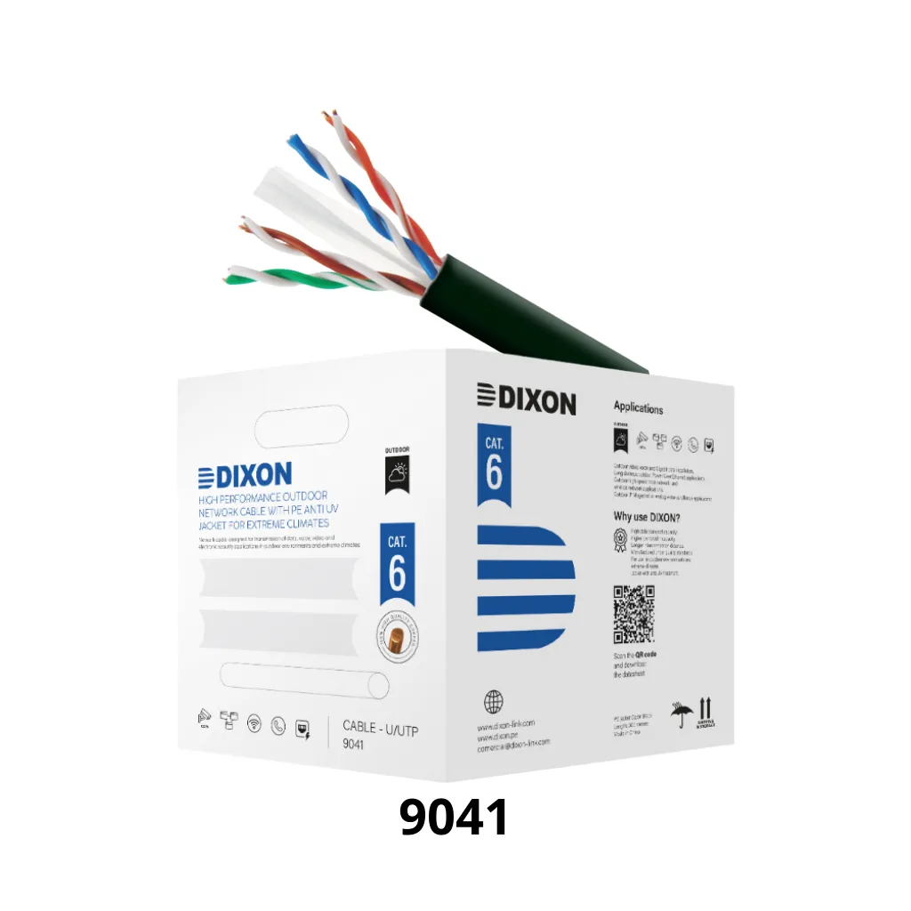 CABLE UTP CAT-6 CCA 4PX23AWG NEGRO EXTERIOR UV CJAx305MTS DIXON 