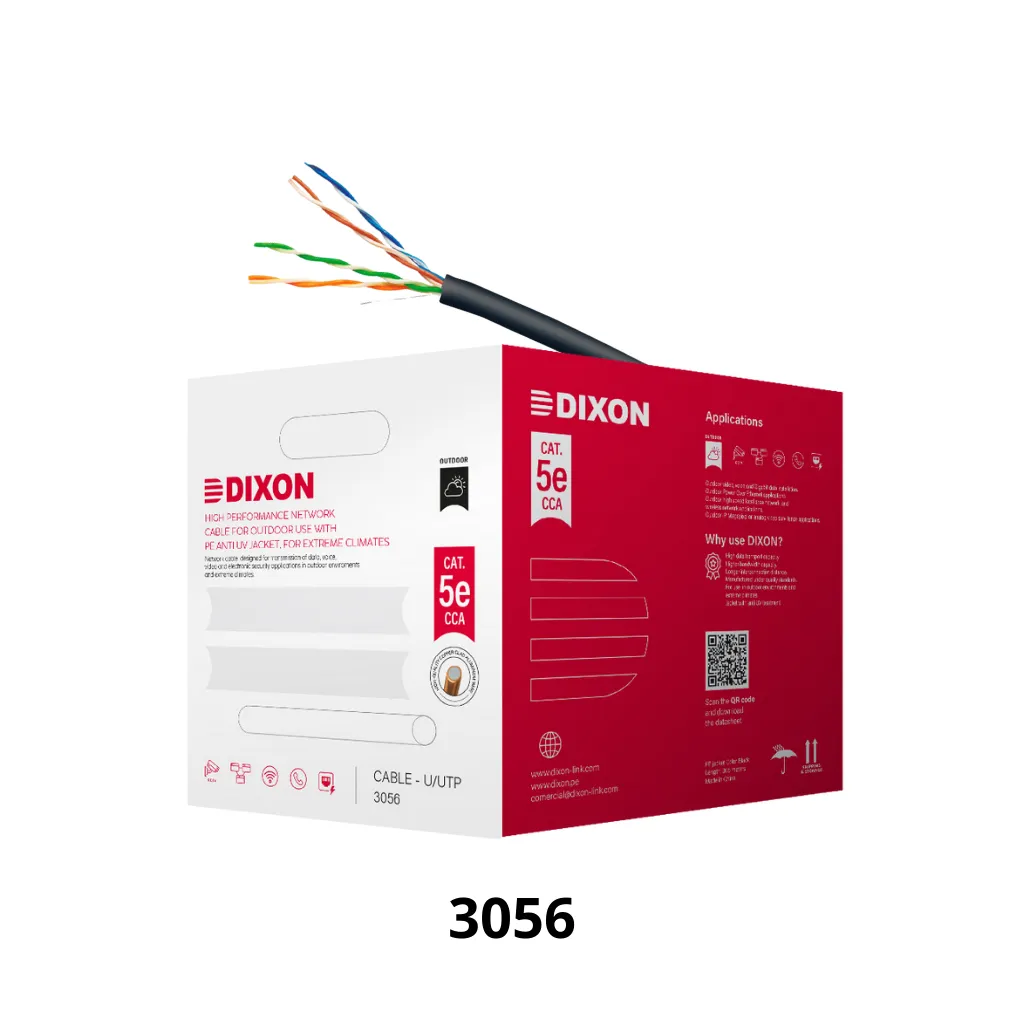 CABLE UTP CAT-5E CCA-24AWG P/EXT. UV CJAx305MTS DIXON 