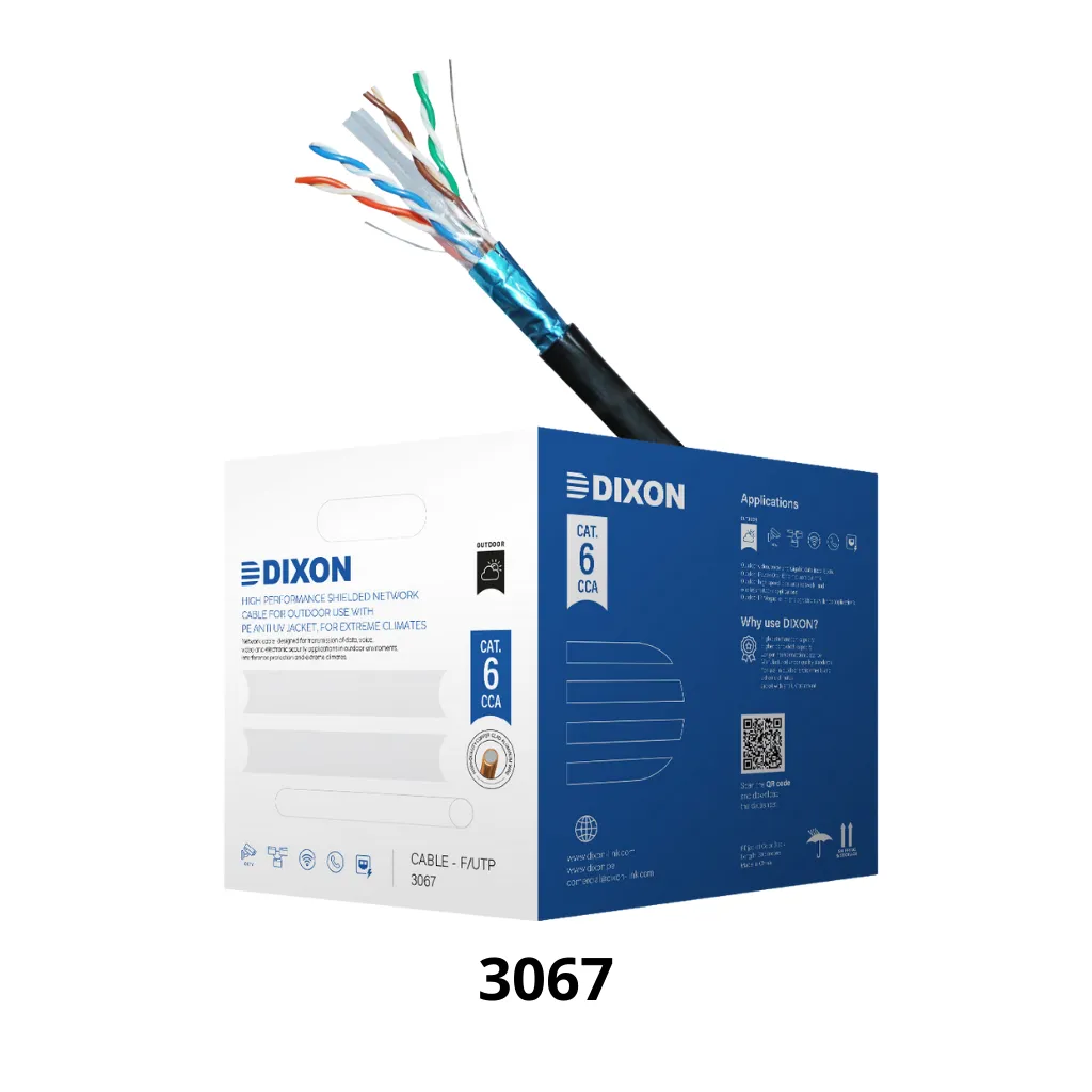 CABLE UTP STP CAT-6 -23AWG NEGRO EXTERIOR UV CJAx305MTS DIXON 