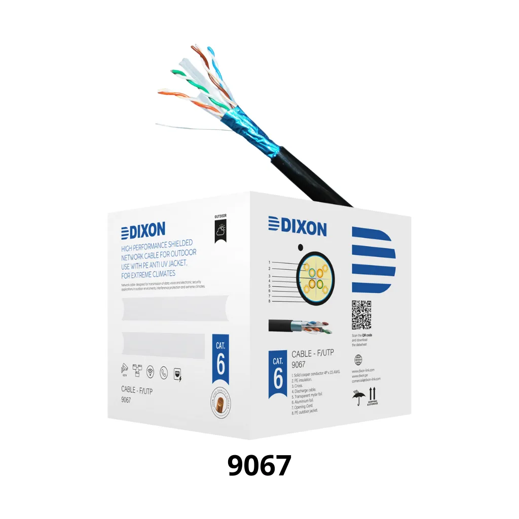 CABLE UTP STP CAT-6 -23AWG NEGRO EXTERIOR UV CJAx305MTS DIXON