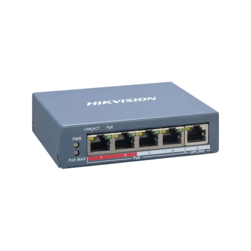 SWITCH 4 PUERTOS POE 45W GESTIONABLE HIKVISION 