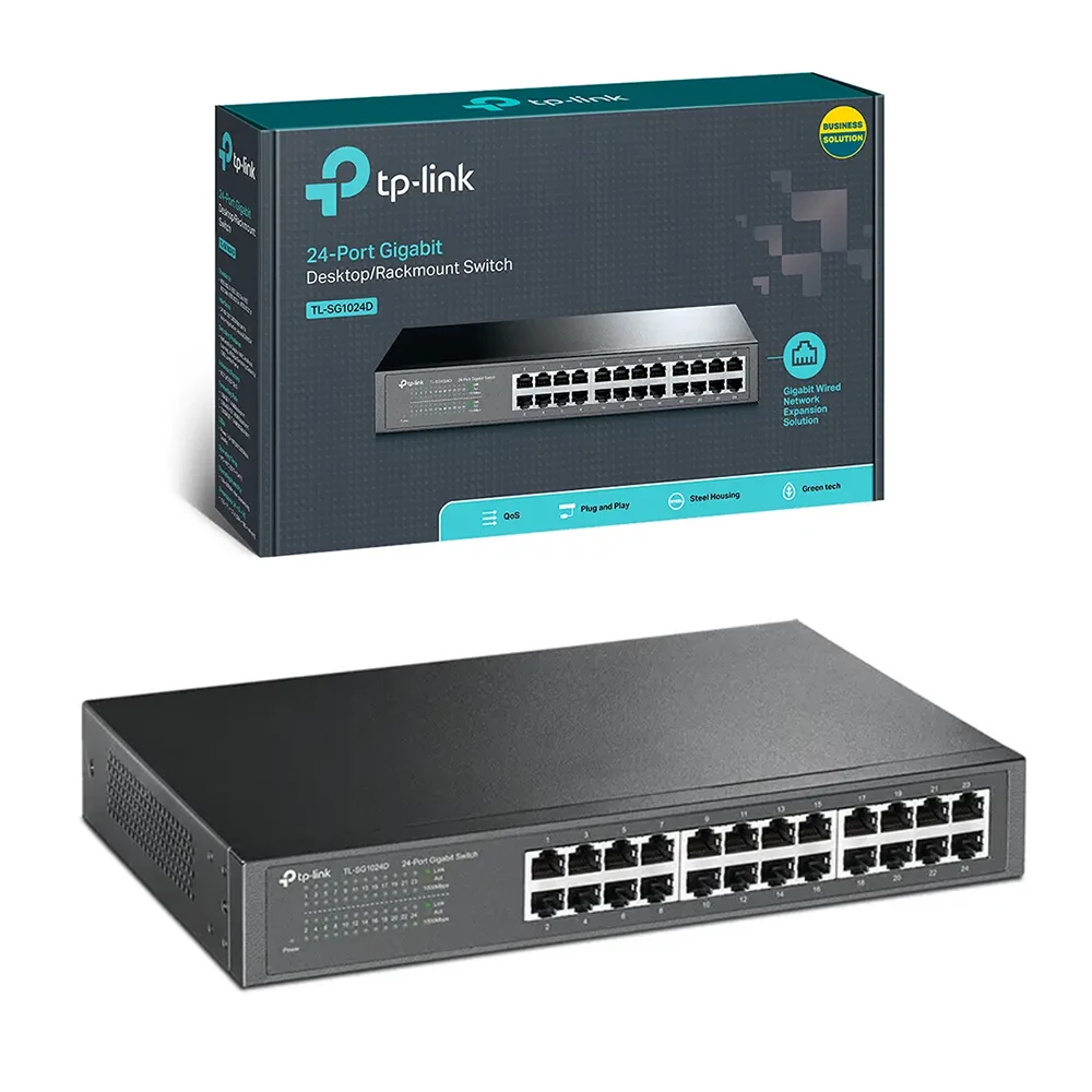 SWITCH EASY SMART 24P GB MBPS RACK 13" METAL TP-LINK